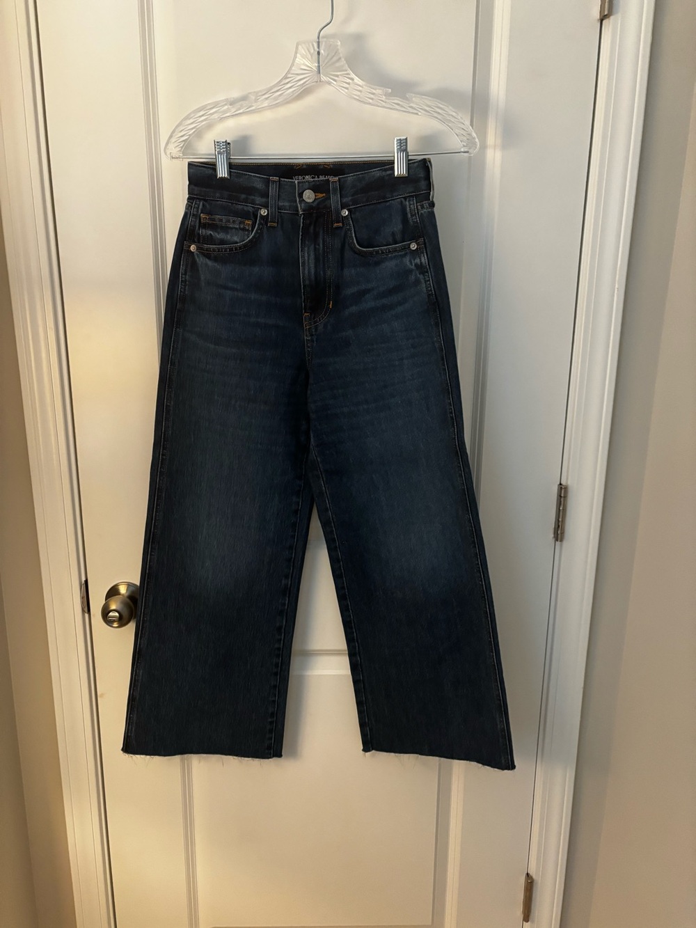 Veronica Beard Dark Blue Wide-Leg High-Rise Jeans